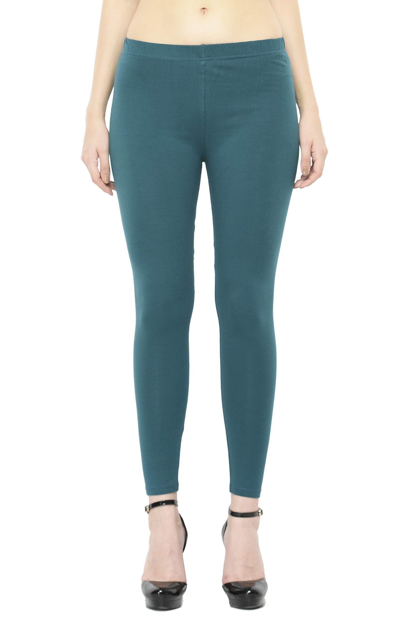frenchtrendz Women's Cotton Spandex Stretchable Mid Rise Slim Fit Ankle Length Leggings with Ultrasoft Waistband-picture-5