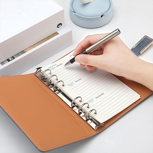 Miniatura 5 de 164 hojas de repuesto para sistema de presupuesto de 6 agujeros, 37.4 x 66.93 pulgadas, clásico, semanal, mensual, A6, insertos de planificador