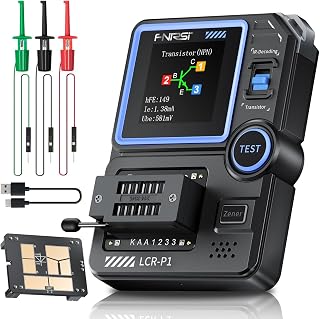 FNIRSI LCR-P1 Transistor Tester LCR Meter - SMD Capacitor ESR Resistor Inductor Diode MOS NPN PNP Tester with Auto Detection