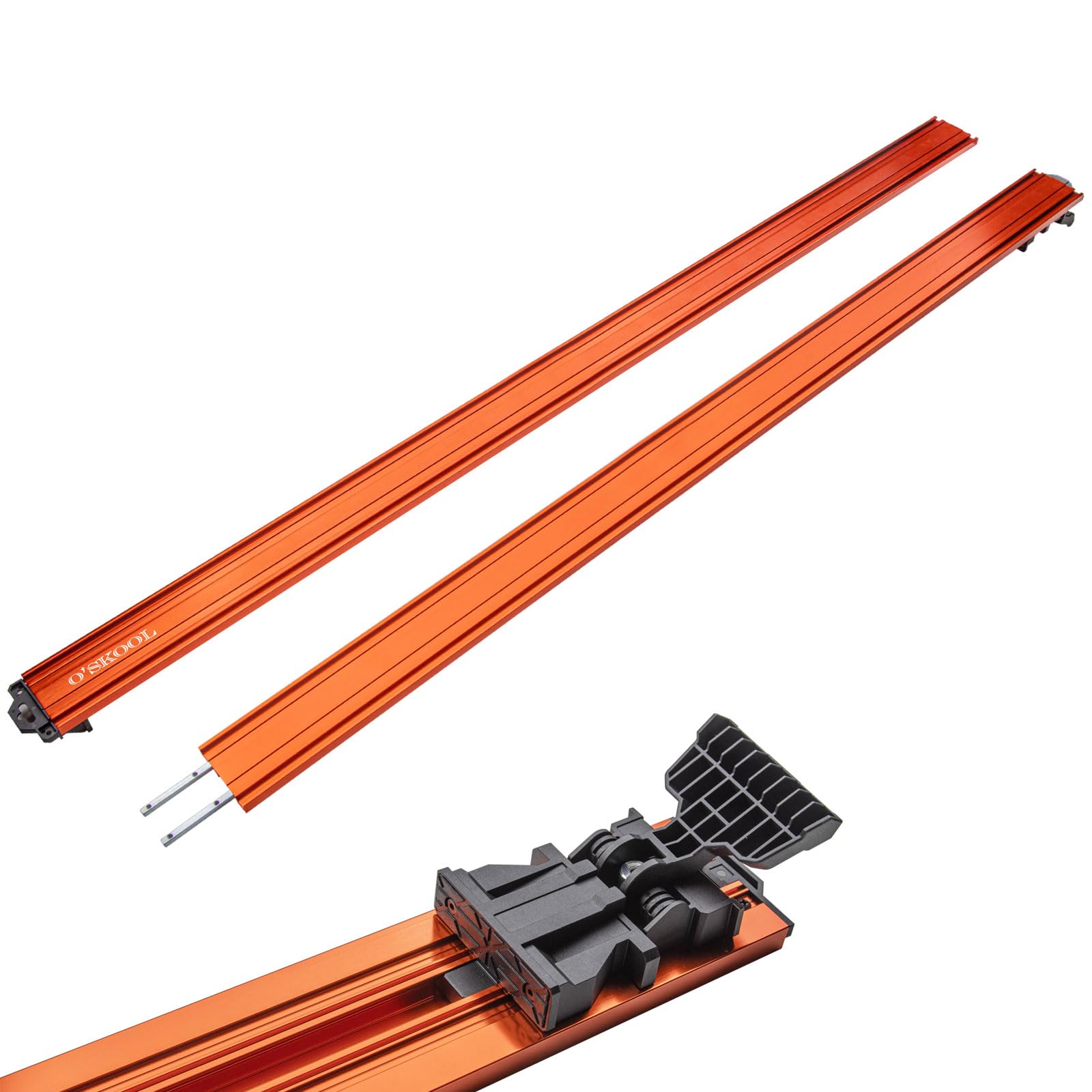 O'SKOOL 2540mm (100 Inch) Straight Edge Clamp Guide Rail | Aluminum Extendable Circular Saw Guide Compatible with Routers and Jigsaws | Precision Saw Track with Quick Clamp