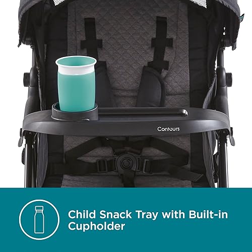 Miniatura 10 de Contours Quick Elite - Cochecito de bebé, cochecito de viaje ligero y compacto, compatible con asiento de automóvil infantil, asiento reclinable