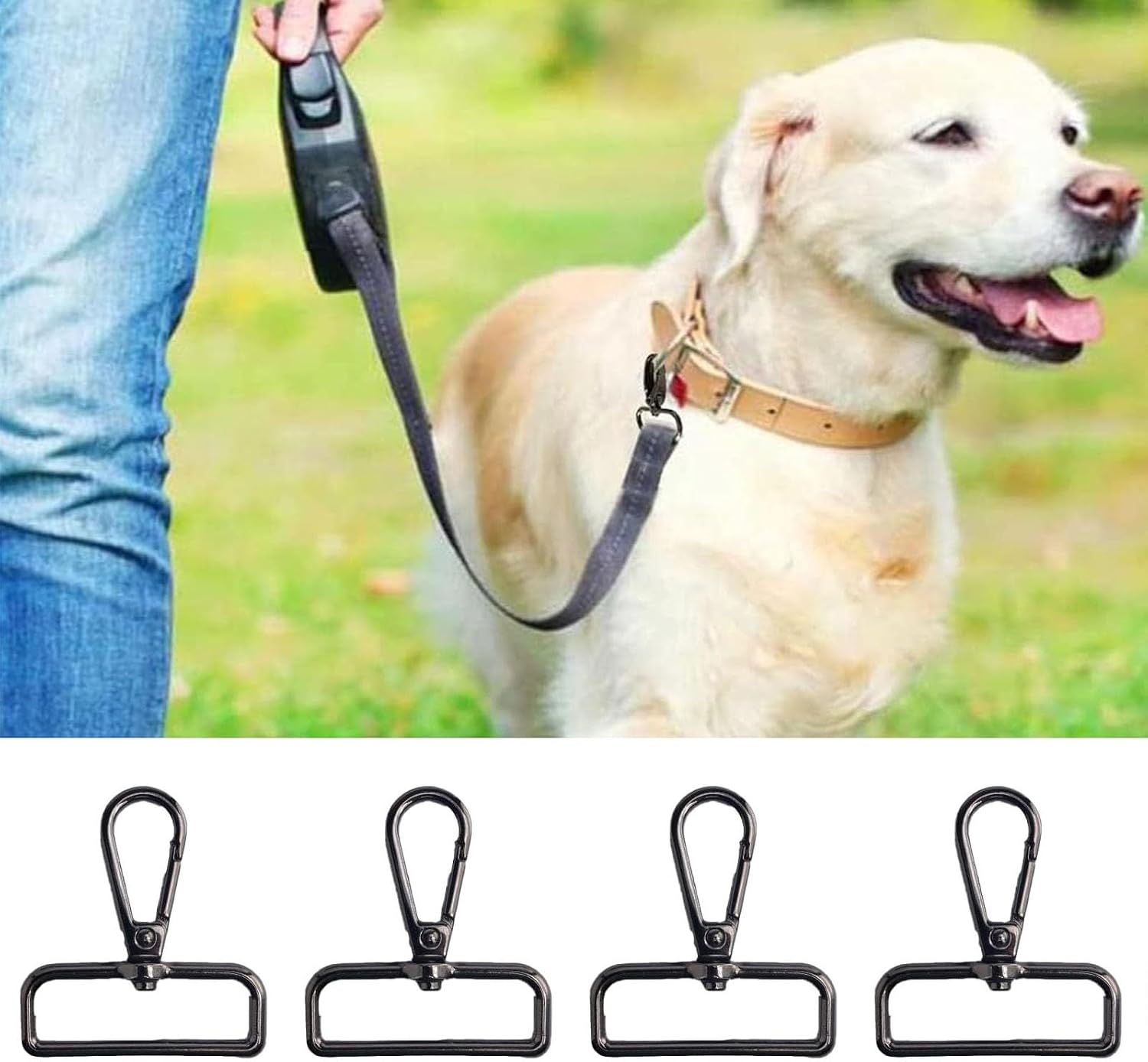 24 Pack 1.5 Inch Lobster Claw Swivel Clasps 1 1/2 Inch Metal D Ring Snap Hooks Lobster Trigger Lanyard Clasp Clips Hook for Keychain Jewelry DIY Crafts Purse Bag Making (1.5 Inch, Gunmetal) image 3