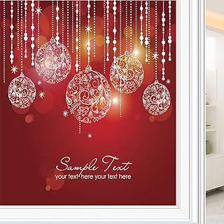Weihnachten Statische Fensterfolie, Weihnachtsstil Druck, Glasfolie für DIY Home Dekoration von Glasfenstern, B23.6 x L35.4 Zoll