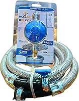 Regulador registro Gás Blue Elite 1kg/h Inmetro cozinha fogão forno cooktop mangueira malha aço 2,5 metros