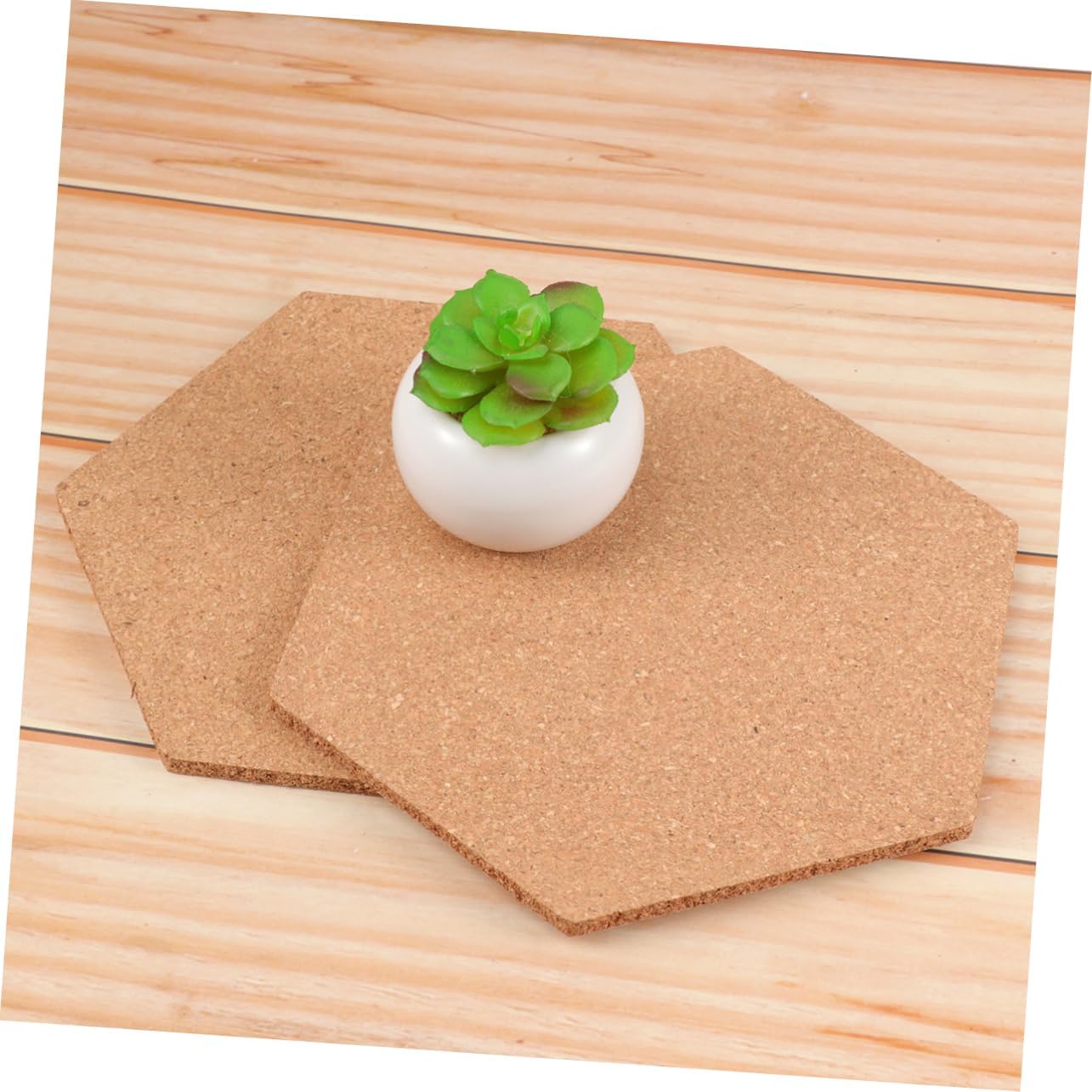 3pcs Hexagonal Wall Memo Board Cork Boards for Photo Display Self-Adhesive for Home Decor 20x17.5cm