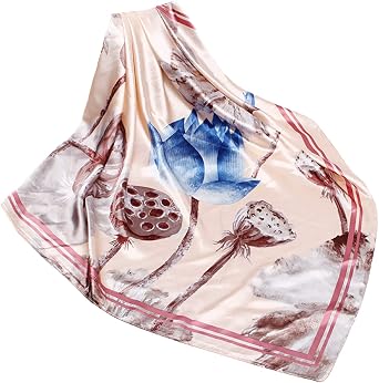 Wander Agio Silk Feeling Head Scarf Womens Fashion Printing Scarves Pattern Square Satin Face Headscarf