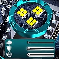 Vista 3 de Linterna LED, 3 luces de alto lúmenes, 5 modos, diseño compacto impermeable para camping, senderismo, emergencias (plateado)