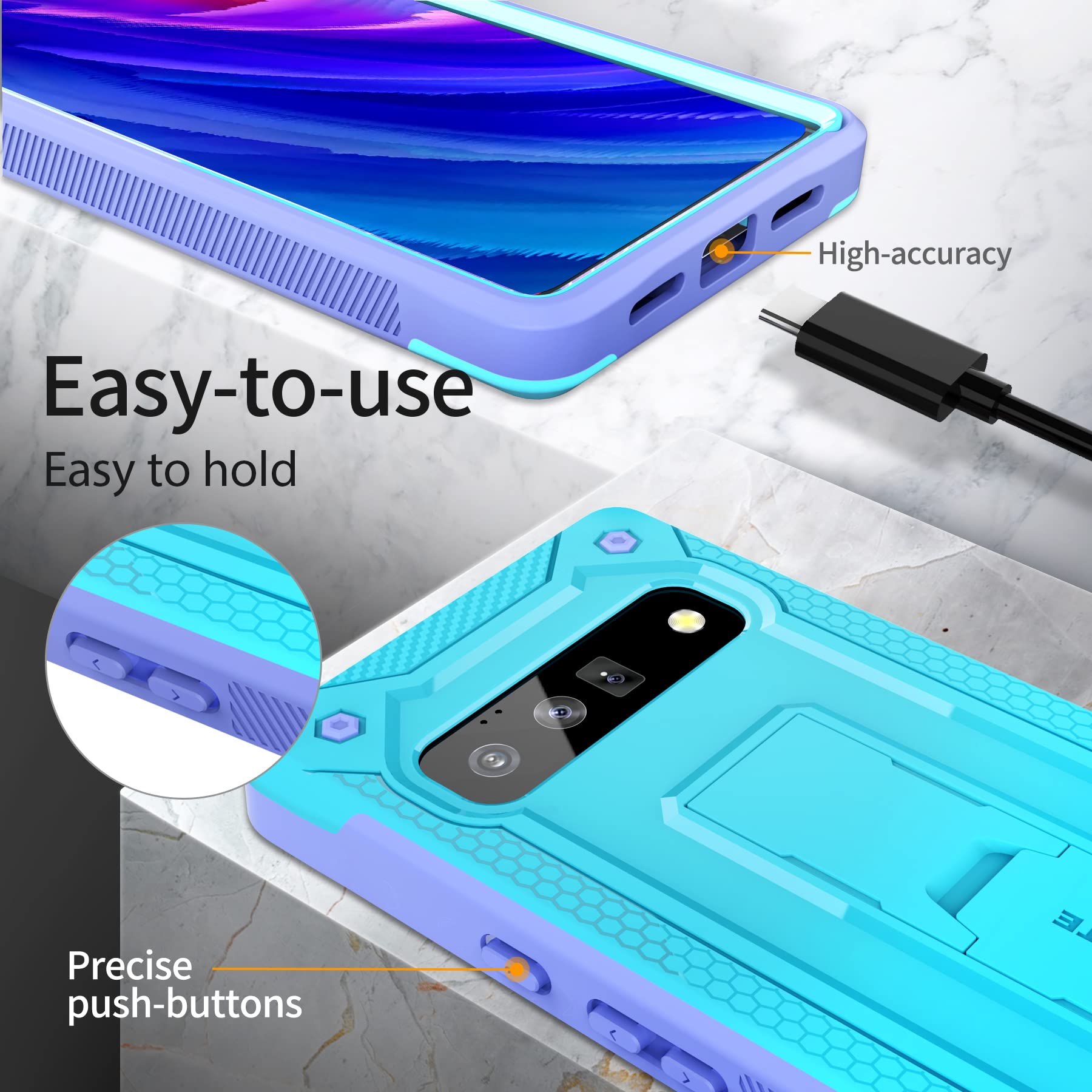 AICase Custodia impermeabile per Google Pixel 6 Pro 5G (6,7) resistente alla neve, alla polvere e agli urti, certificata IP68 protezione integrale del corpo sott'acqua per Google Pixel 6 Pro