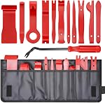 Menbyci 12 Pack Car Trim Removal Tool Kit with Canvas Bag, Panel Door Window Audio Pry Tool Kit, Auto Clip Pliers Fastener Terminal Remover, Push Pin Puller, Dashboards, Car Upholstery Repair Tools