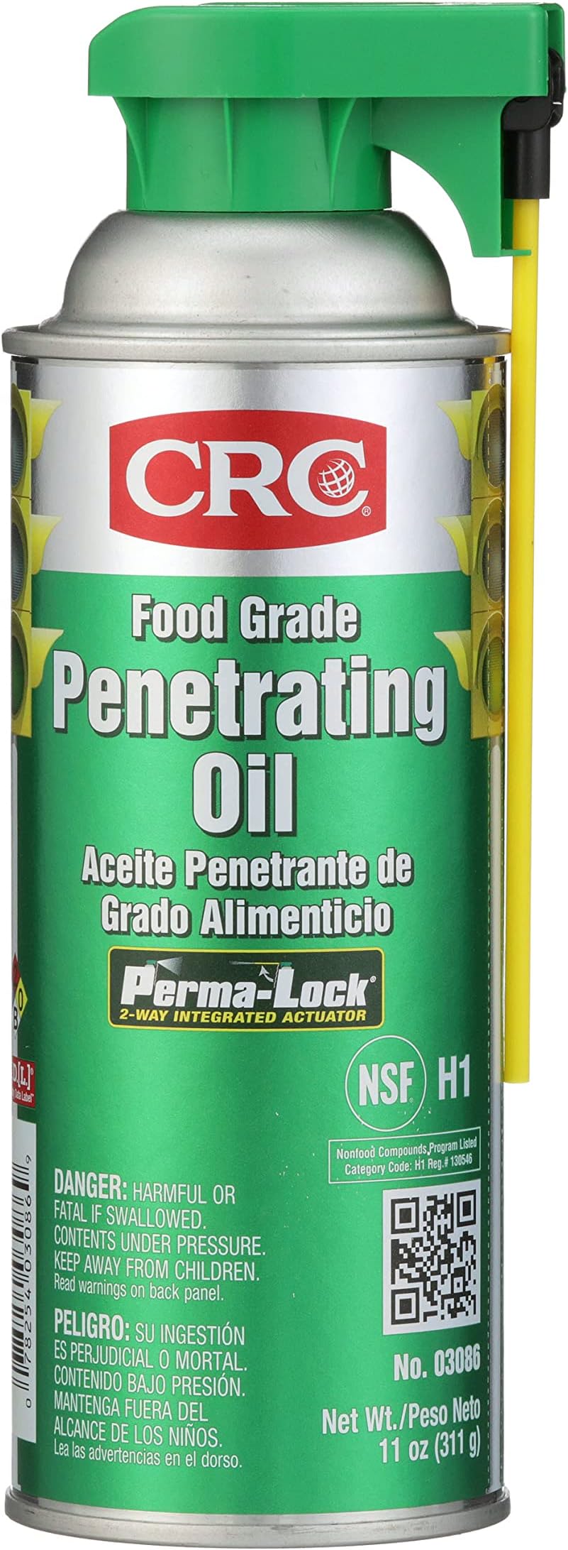 CRC Food Grade Penetrating Oil 03086 – 11 Wt. Oz., General Purpose Lubricant for Food Processing Equipment