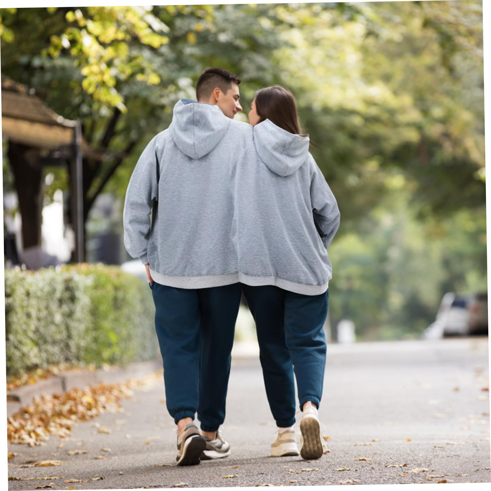 LIFKOME Bluzy Z Kapturem Oversize Dla Par Zabawne Bluzy Z Kapturem Dla Dwóch Osób Dla Par