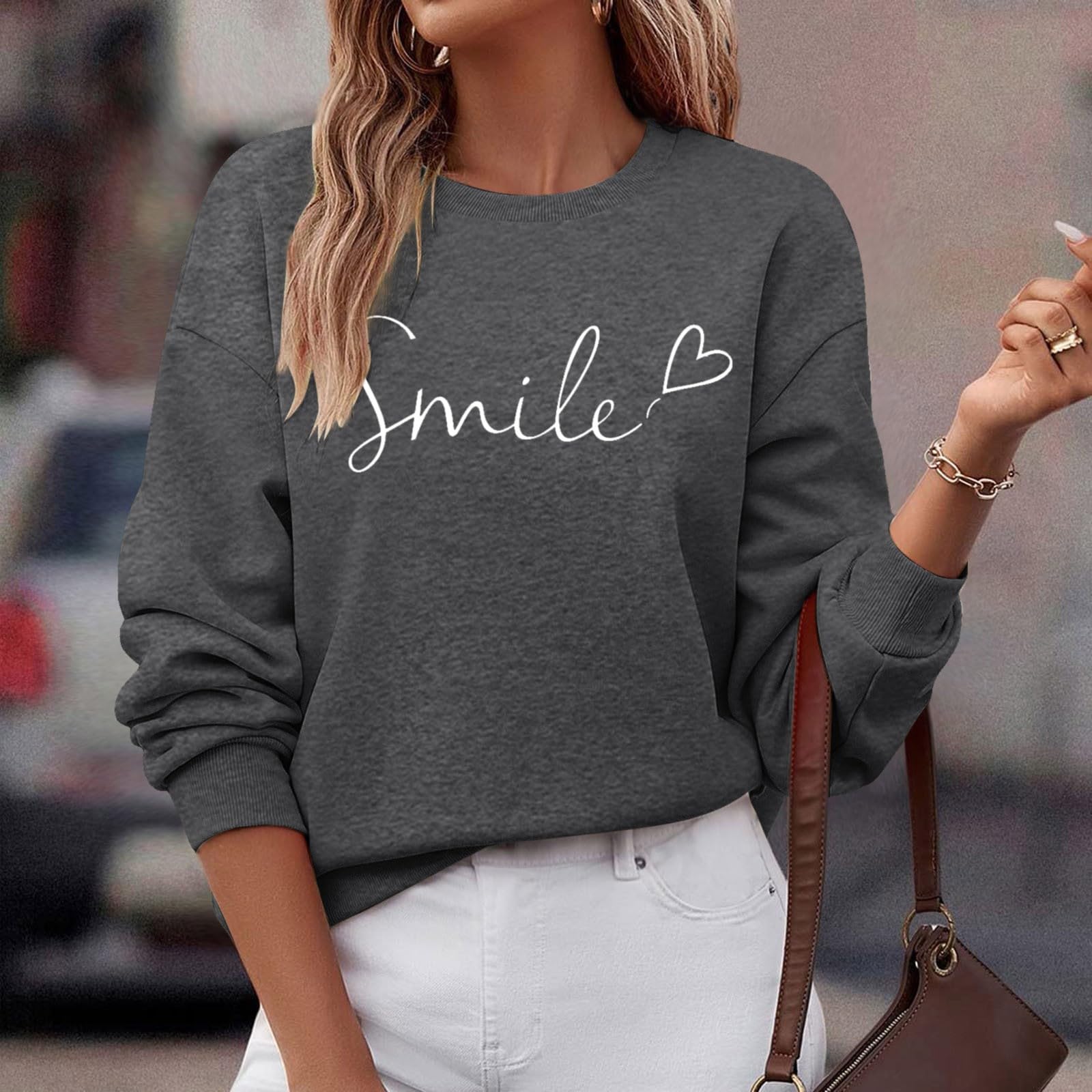 SKFLABOOF Sweatshirt Damen Pulli Oversize Dünne Pullover Sommerpullover Leicht Langarm Damenpullover Weißer Rosa Ohne Kapuze Oberteile Grün Für Baumwolle Wickelbluse Dünn