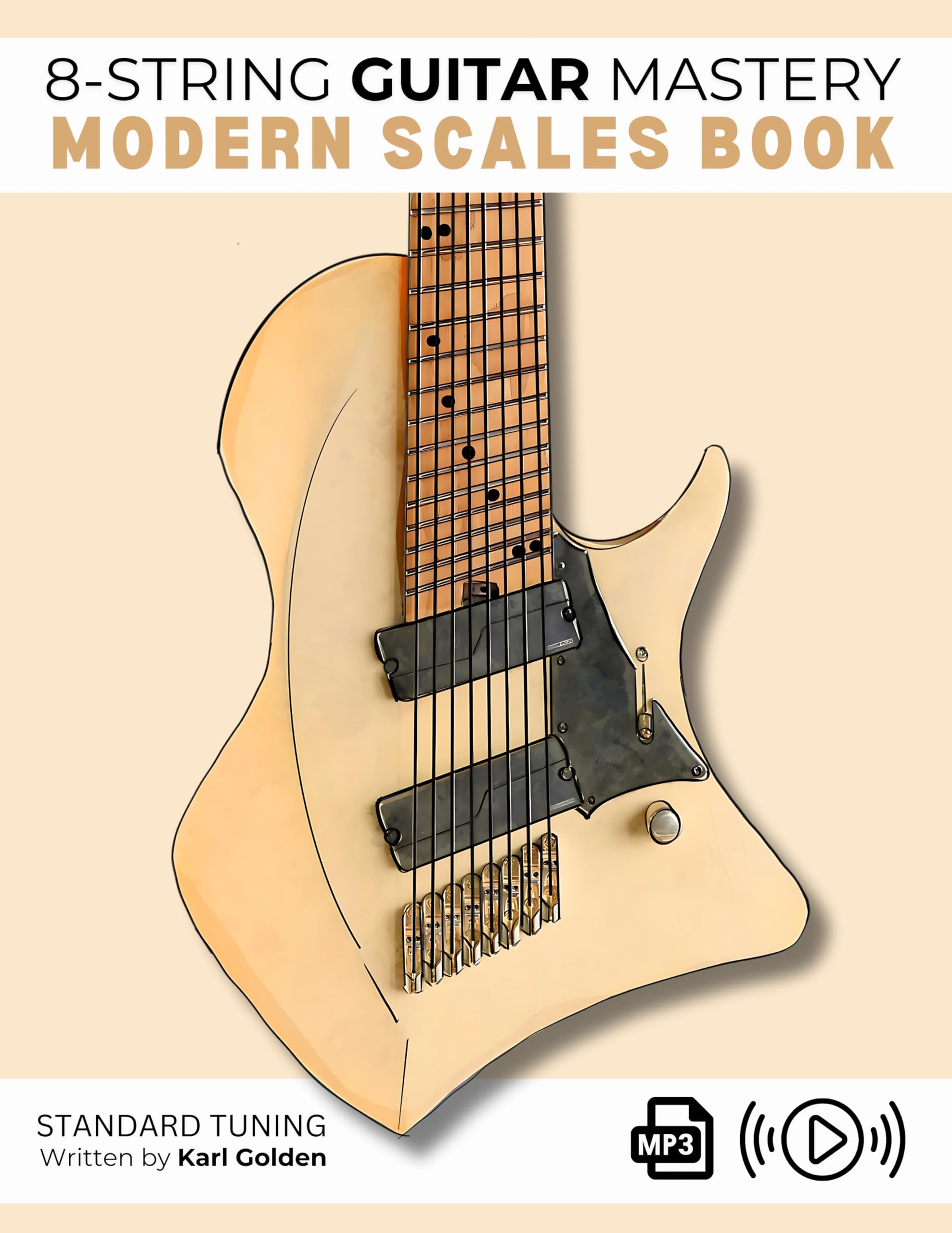 Livre de guitare 8 cordes Modern Scales pour passer de 6 à 8 cordes