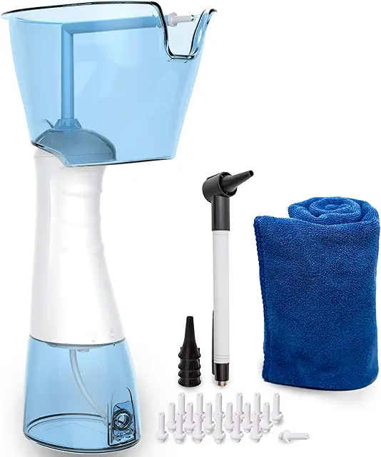 Kit Électrique Nettoyant d'Oreilles Rechargeable - Machine Lavage Oreilles avec Otoscope