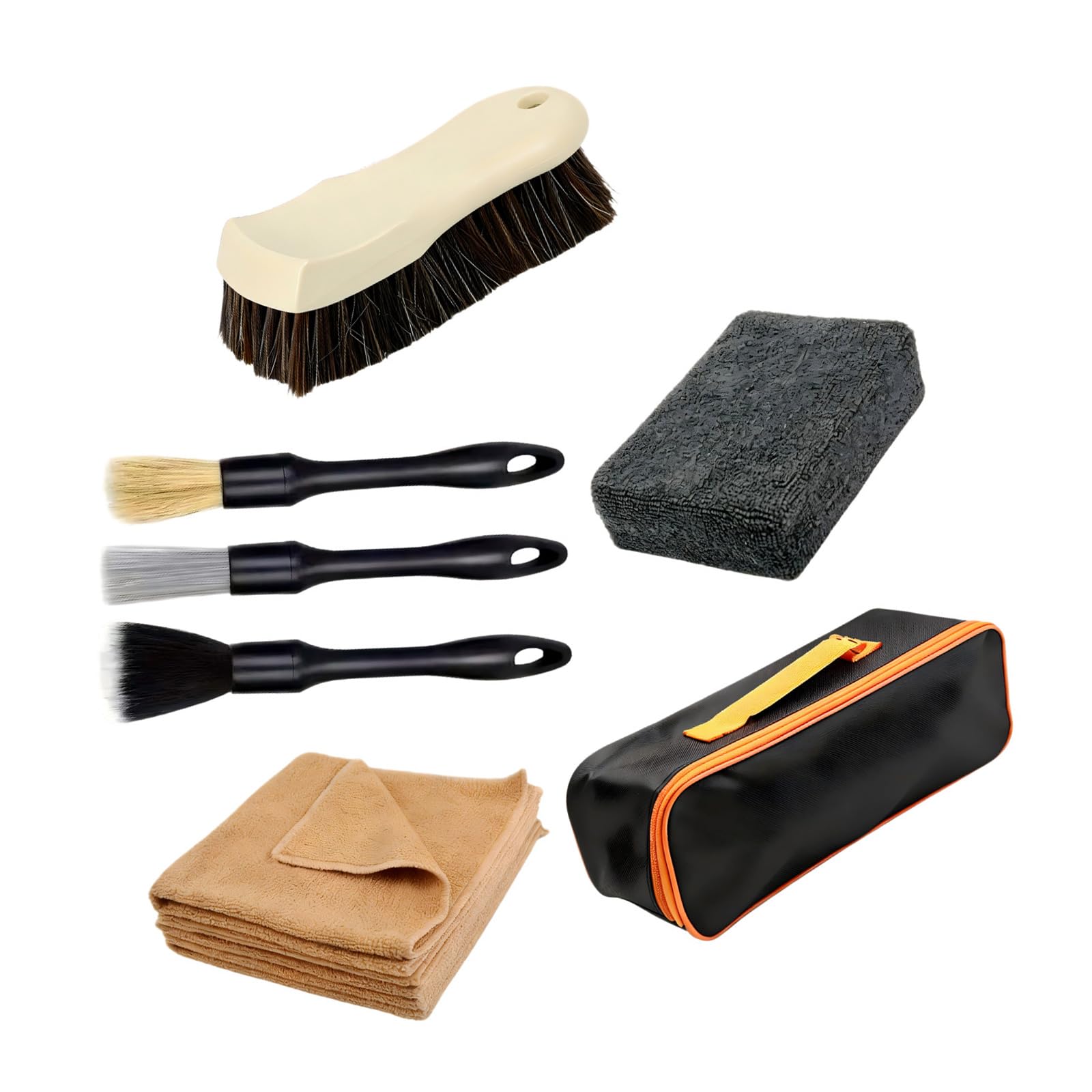 Gentle Car Interior with Sponge Brush for Leather Upholstery Maintenance Furniture Care Brush