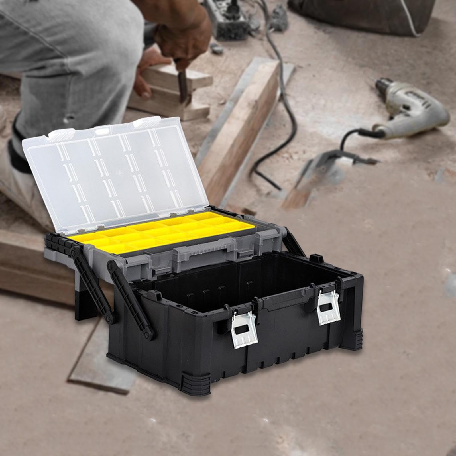 Caja De Herramientas Resistente Con Asa De Aluminio