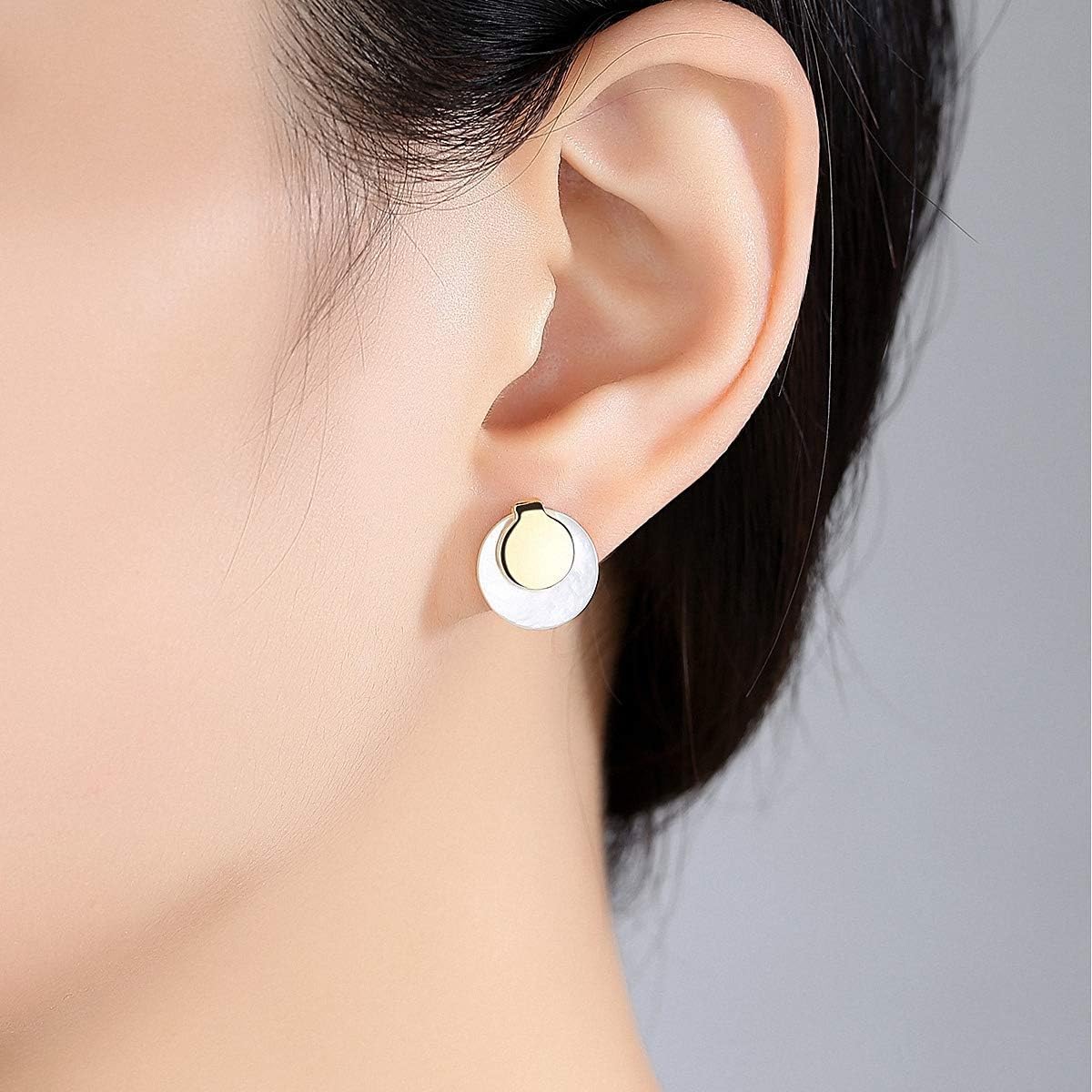 Ears S925 Sterling Sier Ears Stylish Electroplating 18K Real Gold Stud Ears Inlaid Natural Freshwater Pearl Ears Jewellery Women Girls