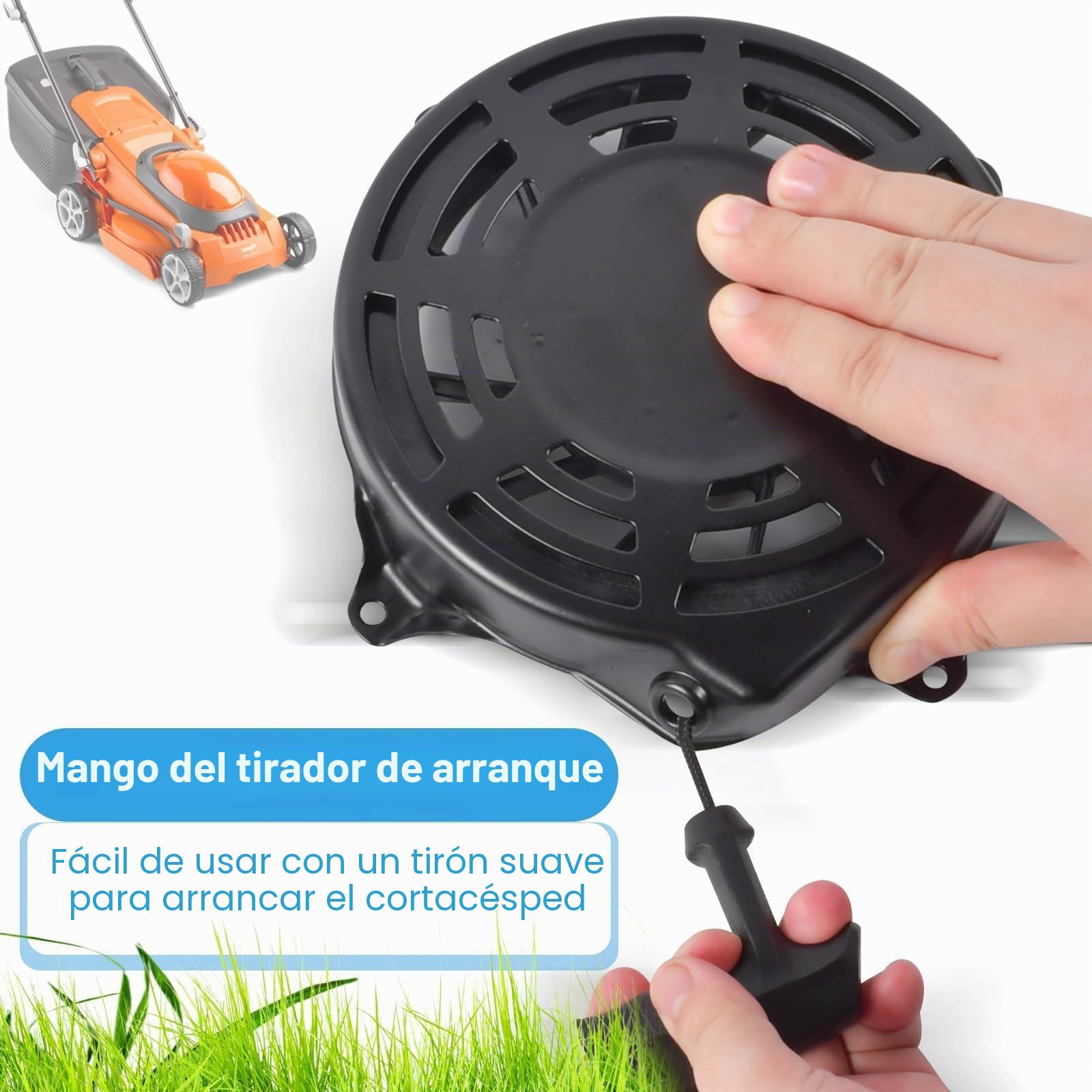 Funmo Arrancador De Retroceso para Briggs & Stratton 497680 498144 Arrancador Desbrozadora Reemplazo Recoil Starter BS1150 para Toro 20010-20945 Oregon 31-068 Rotary 12368 150-320 TB230 JA62