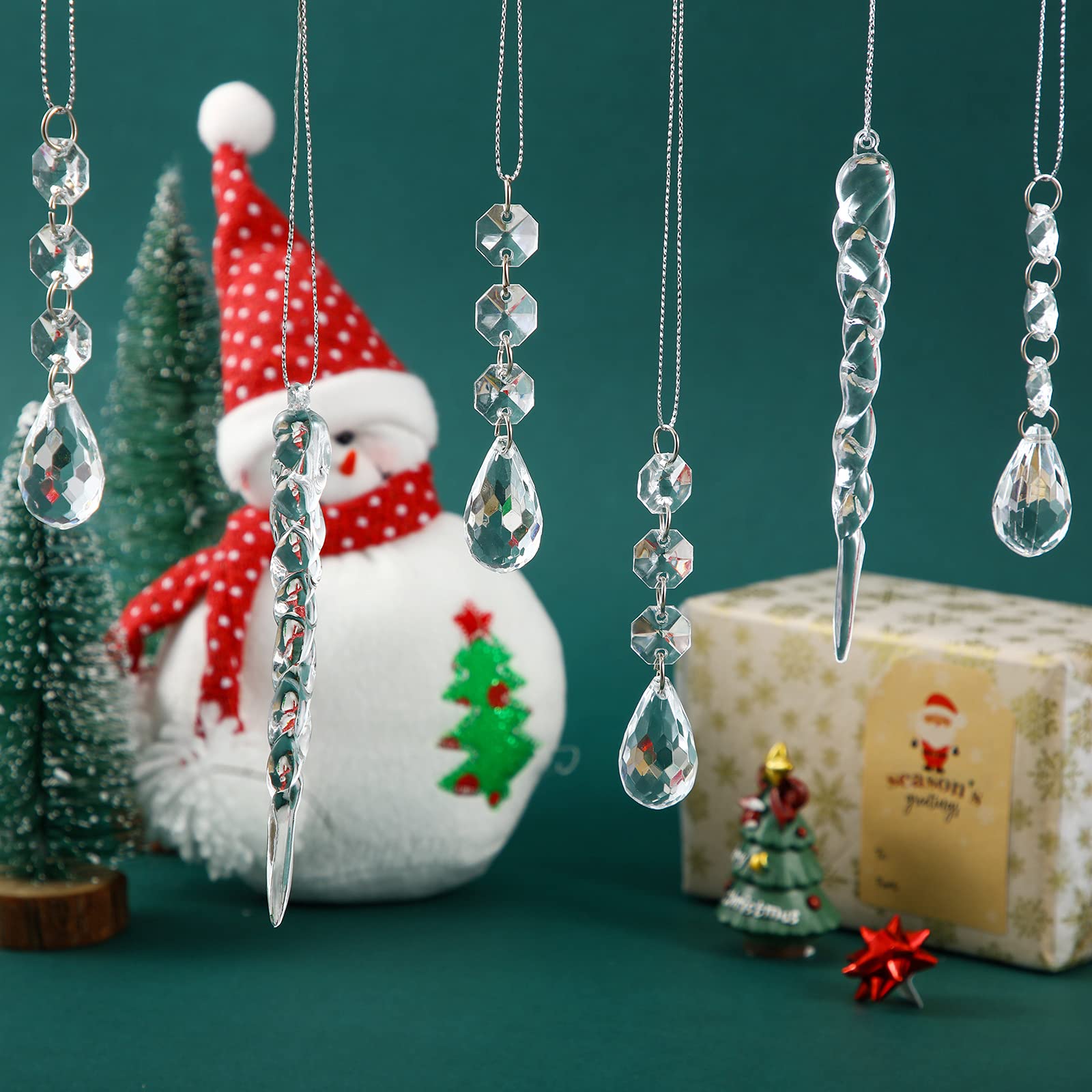 Décorations De Noël En Acrylique - Bâtons De Glace Forme Goutte, Transparents, Lot De 30, Pour Sapin Ou Décoration Intérieure