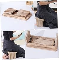 Vista 5 de Banco de meditación Taburete de yoga Taburete de madera para meditación Decoración Zen portátil