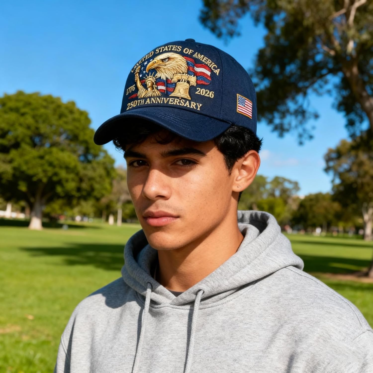 United States 250th Anniversary Red Cap, Patriotic Baseball Cap, Adjustable Retro Embroidered Hat for Men Women Gifts - Image 7