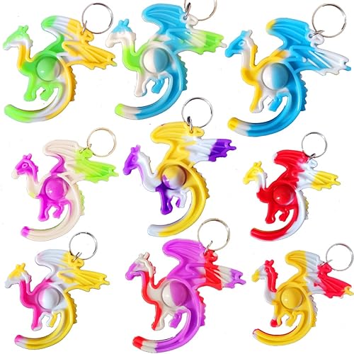 Paquete de 30 juguetes divertidos de burbujas surtidos de dragones para niños, niños, aulas, estudiantes, regalo de profesores, recuerdos de fiesta