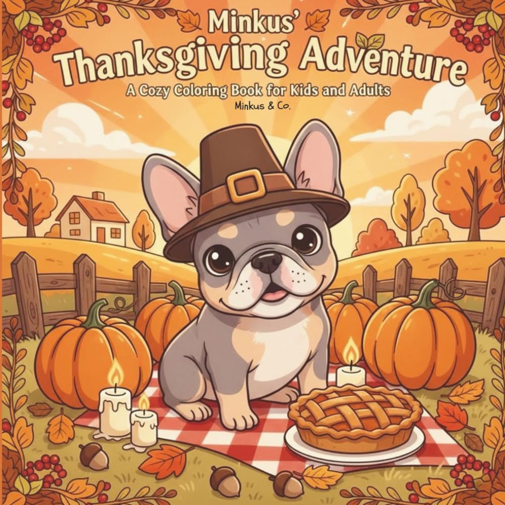 Minkus' Thanksgiving Adventure: A Cozy Coloring Book for Kids and Adults (Minkus & Friends Coloring Adventures)