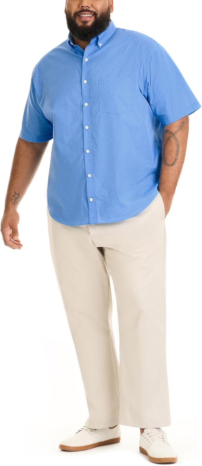 Van Heusen Men's Big and Tall Wrinkle Free Short Sleeve Button Down Shirt - Image 3