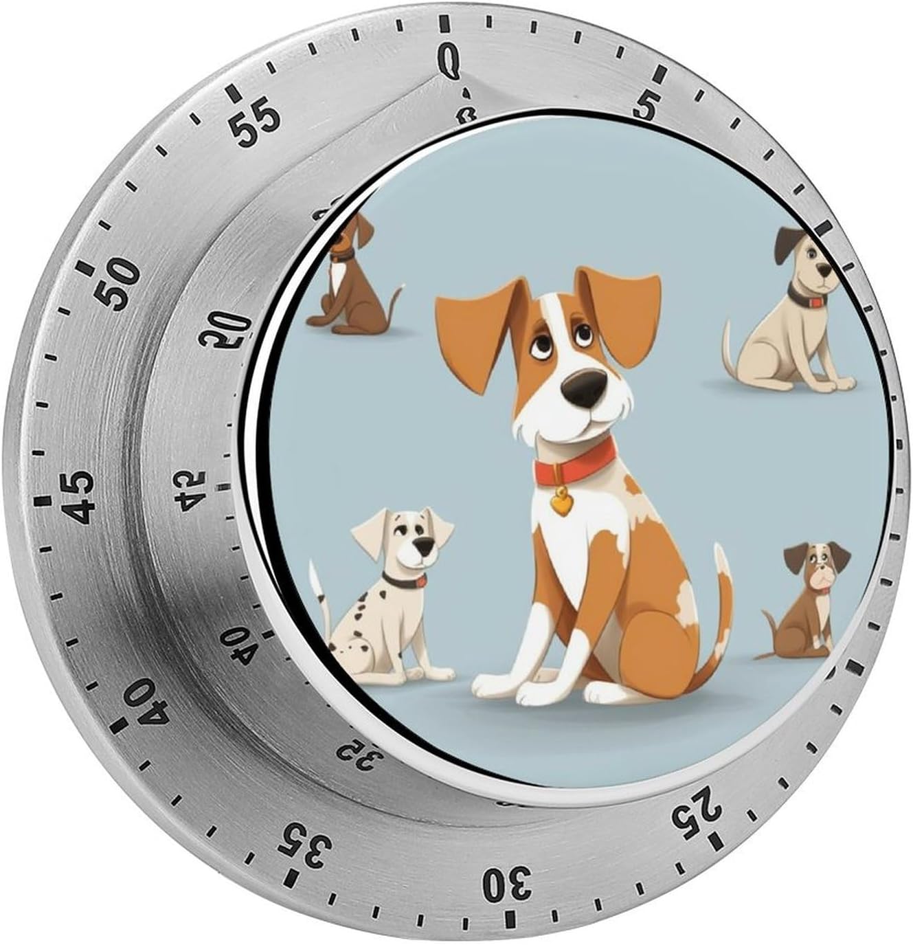Dog Timer Stainless Steel Kitchen Timers Waterproof & Rust-Proof 60 Minute Mechanical Timer with Loud Alarm for Cooking, Baking, Fitness