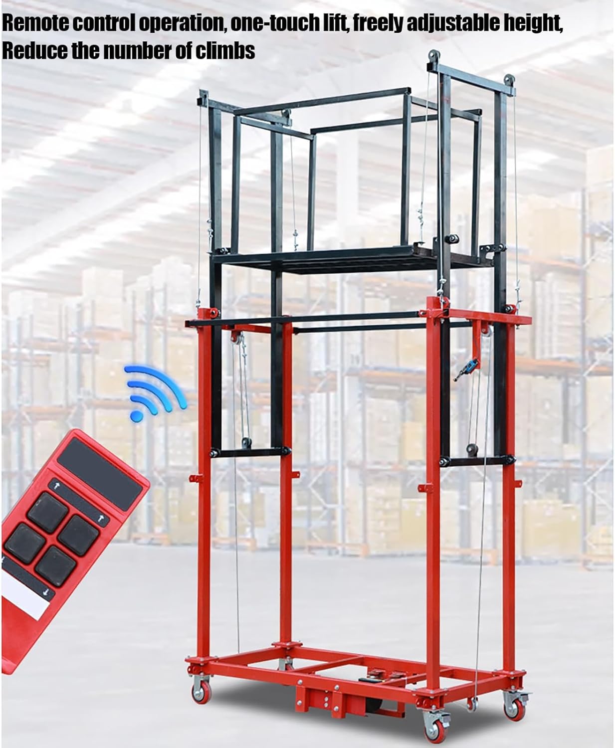 Portable Mobile Electric Scaffolding - Lifting Height 7FT-39FT, Remote Control Lifting Platform, Suitable For Changing Lights, Painting, Roof Maintenance(13FT Lifting height)
