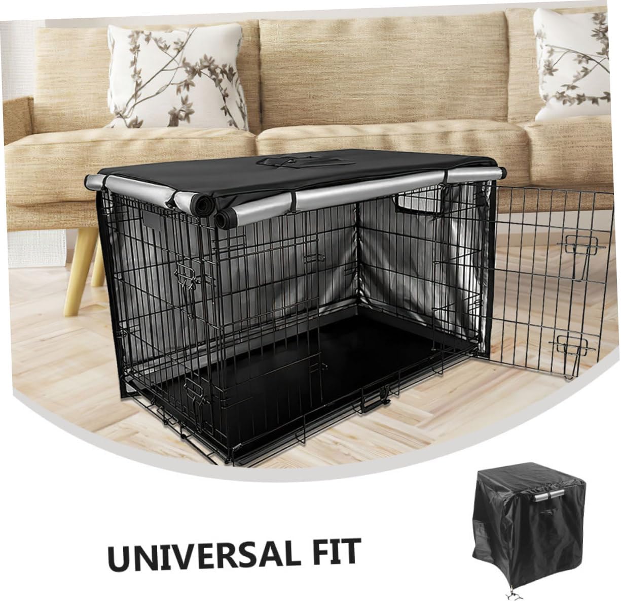 Alipis Heavy Duty Dog Crate Cover Double Door Oxford Fabric 79x50.8x53cm Waterproof Windproof Kennel Protector Universal for Small Medium Large Dogs