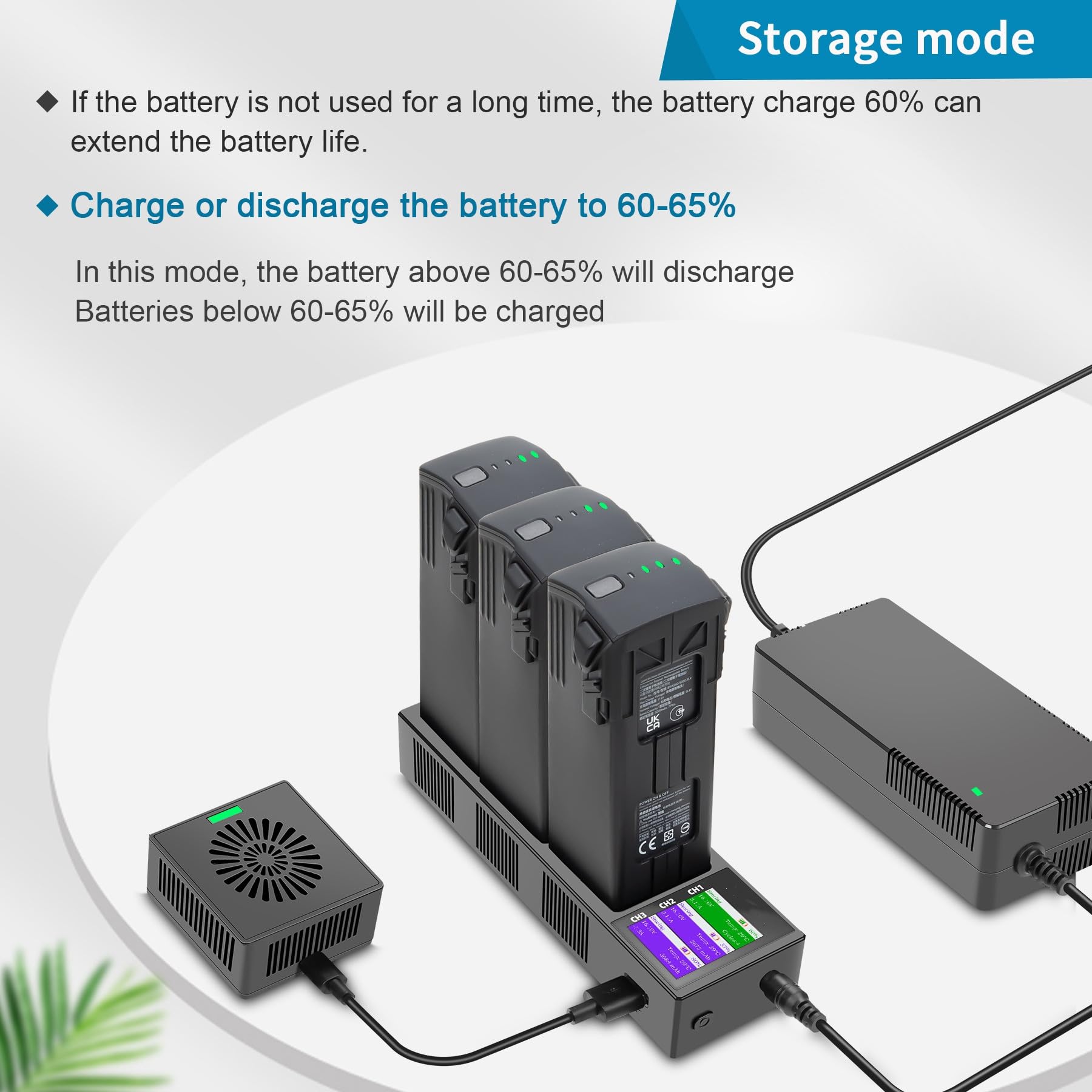 Caricabatteria compatibile per DJI Mavic 3, Hub di ricarica Caricatore USB Caricabatterie per droni Porta adattatori di ricarica Scaricatore Manutentore batteria (batterie non incluse)