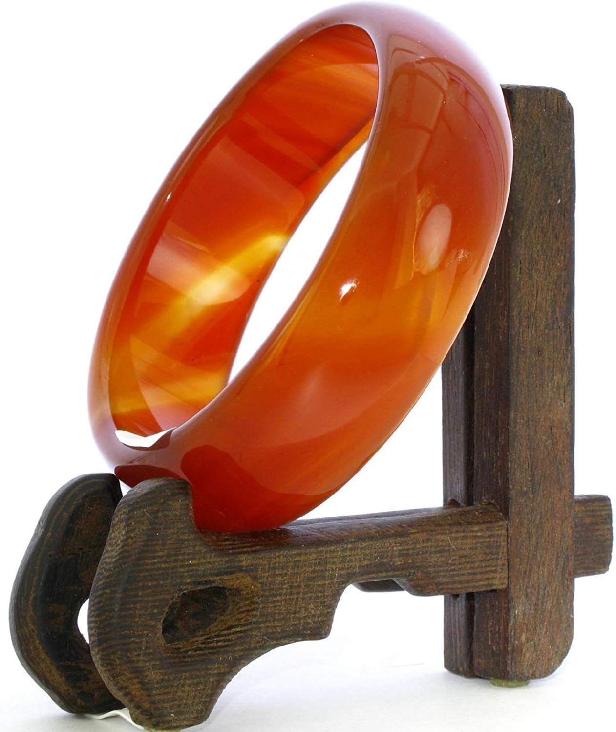 2.4" China Certified Nature Red Chalcedony Jade Women's Bangle Bracelets 6451