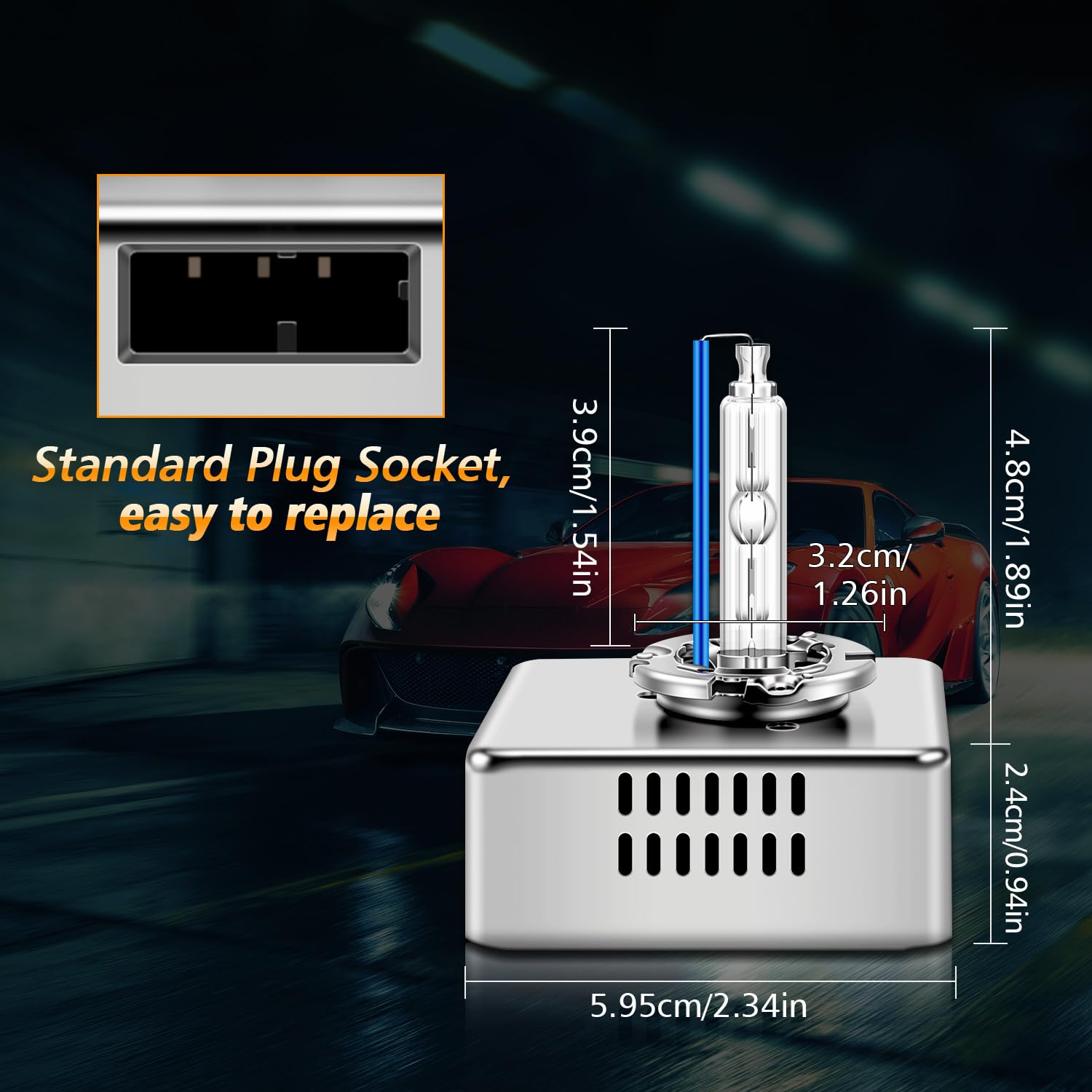 D5S 35W Xenon-Scheinwerferlampen, 8000K Kaltweiß 12V Fern/Abblendlicht HID Lampe, 2 Stück