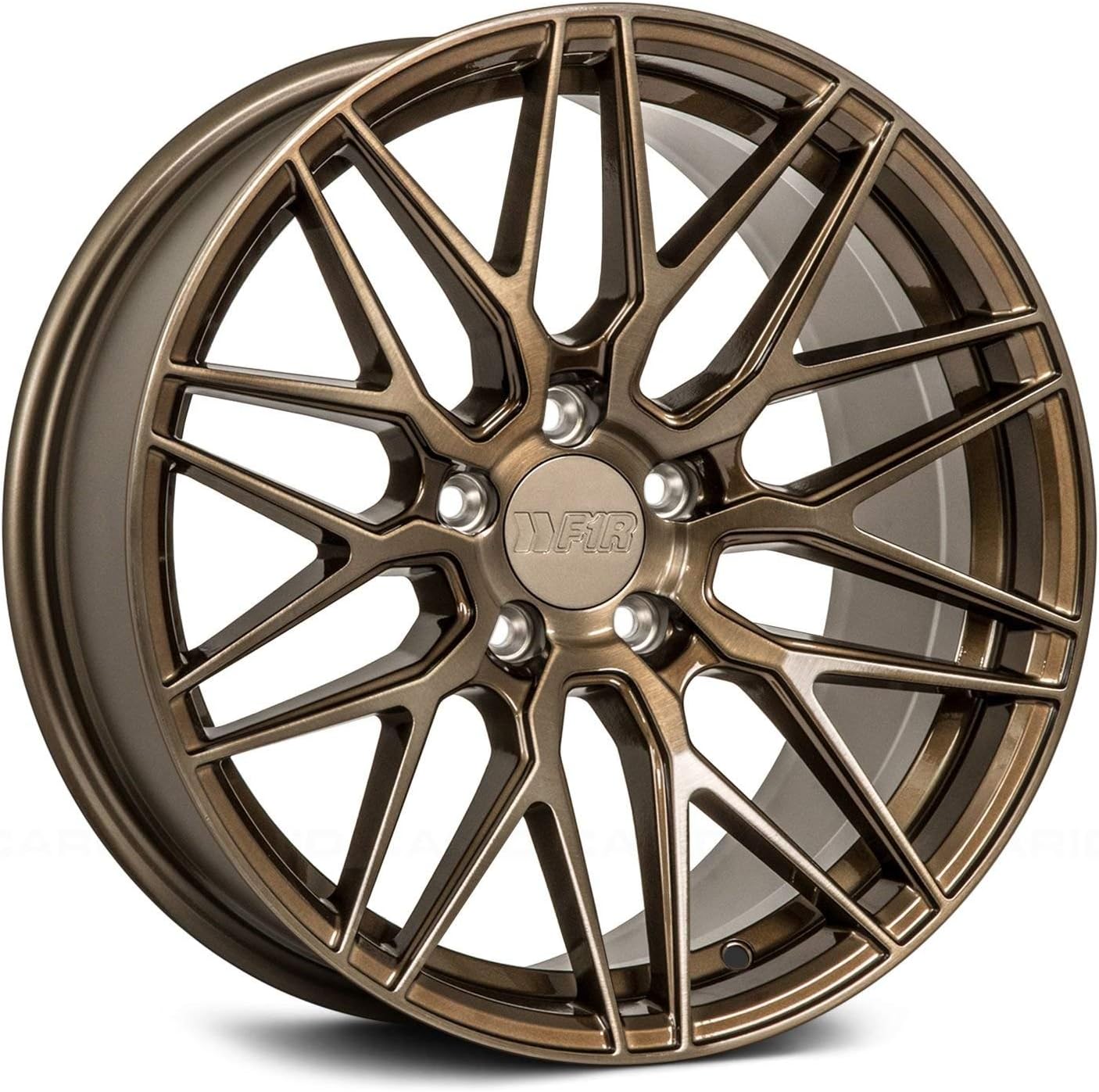 F1R F103 Brushed Bronze Wheel with Machined Finish (18 x 9.5 inches /5 x 100 mm, 45 mm Offset)
