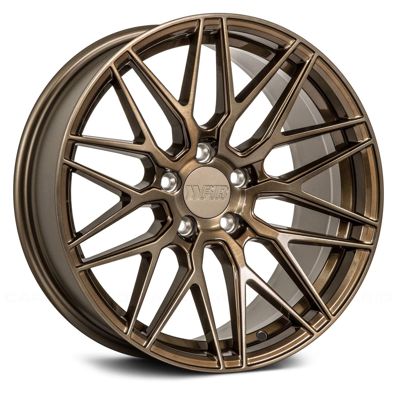 F1R F103 Brushed Bronze Wheel with Machined Finish (18 x 9.5 inches /5 x 100 mm, 45 mm Offset)