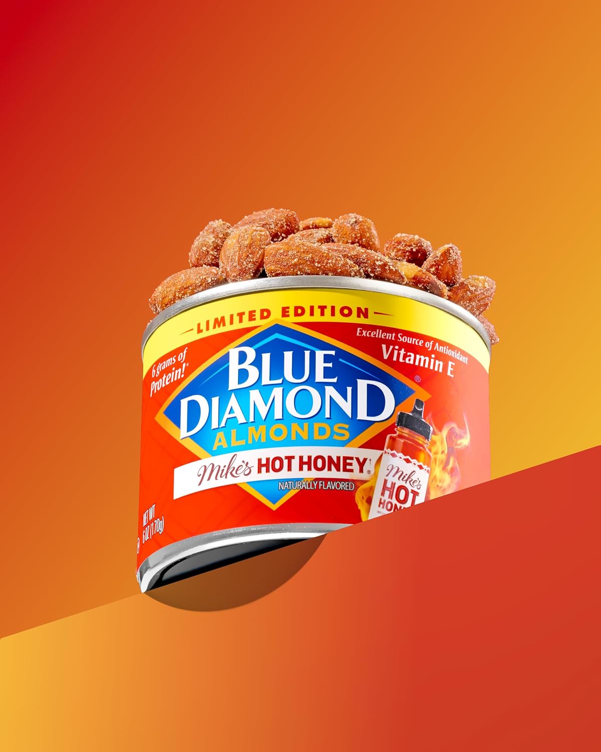 Blue Diamond Almonds, Made with Mike’s Hot Honey Infused with Chilies For a Perfect Sweet and Spicy Snack Nut Combination, 6oz. Can (Pack of 2) image 5