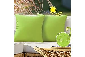 VAKADO Outdoor Waterproof Lime Green Throw Pillow Covers