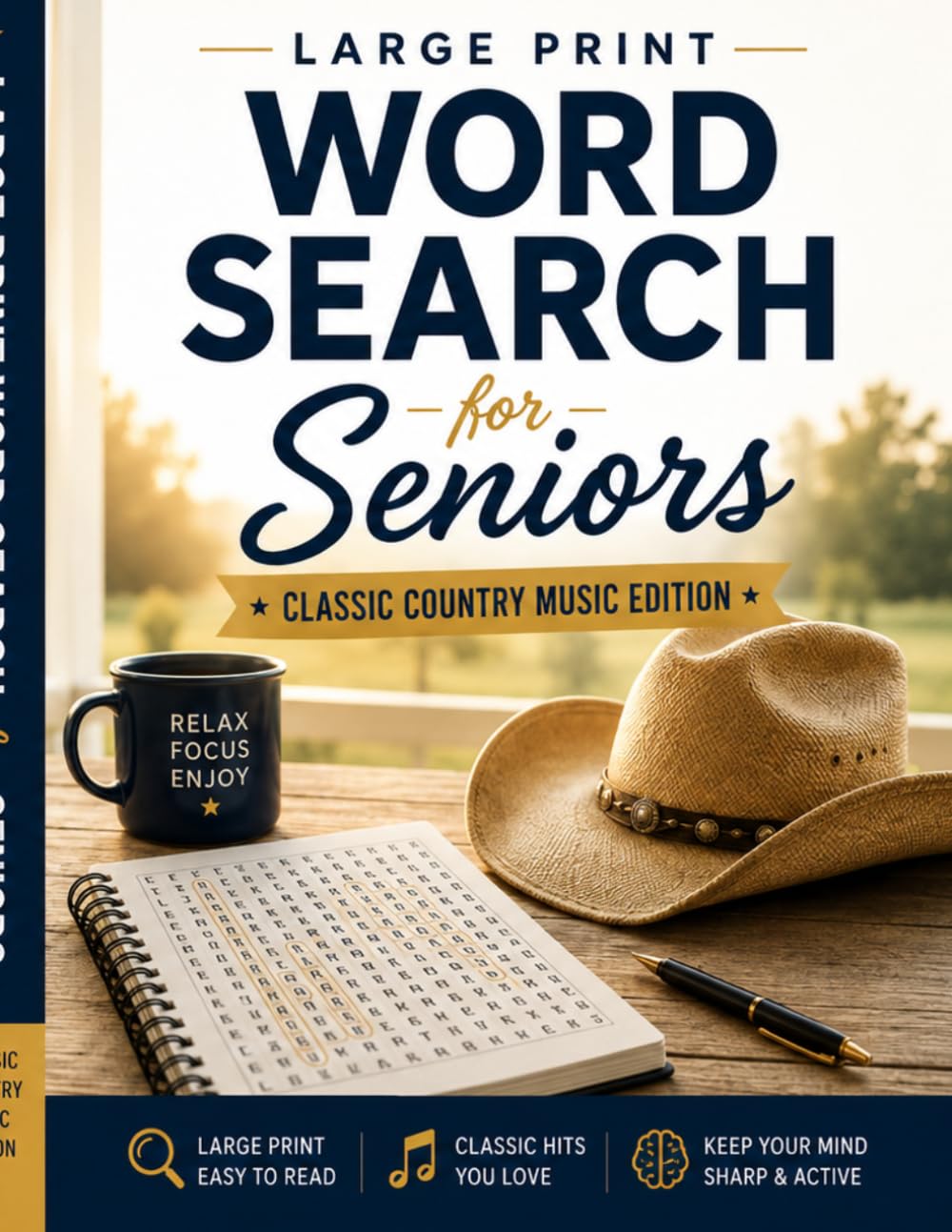 Large Print Word Search for Seniors: Classic Country Music Edition