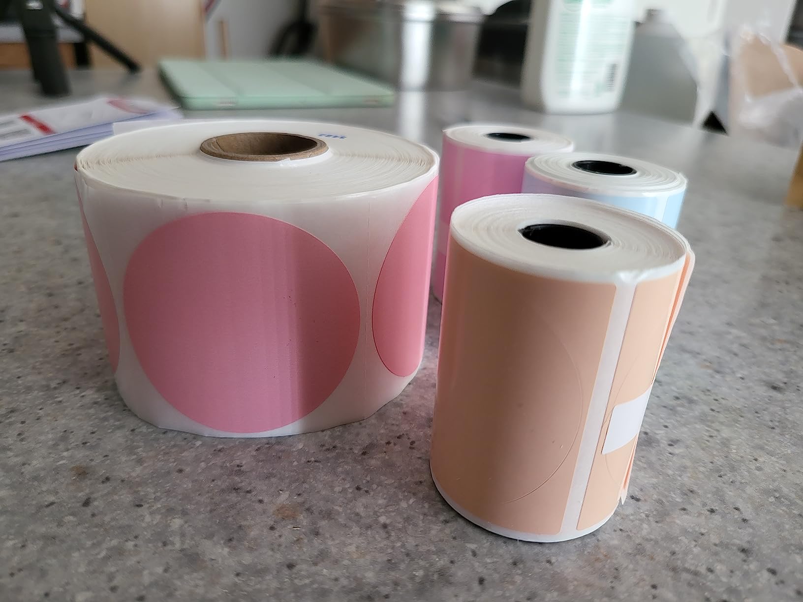 Hybsk 2" Round Holographic Silver Thermal Labels - Rainbow Stickers For Shipping & Packaging