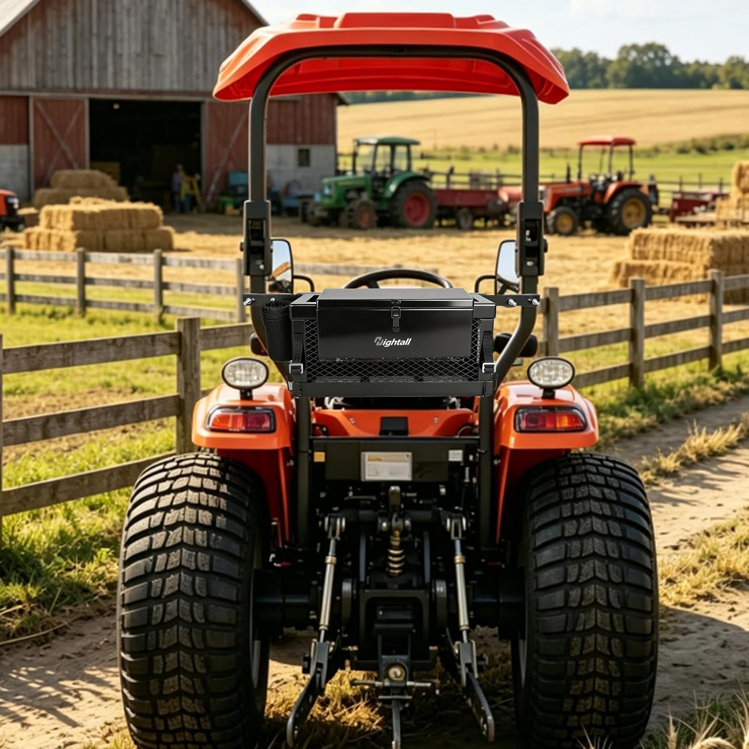 hightall Universal Tractor Tool Box,Tractor Basket Toolbox,24"x10"x10" Tool Holder,Compatible with John Deere/Kubota Tractors/Zero Turn Mower