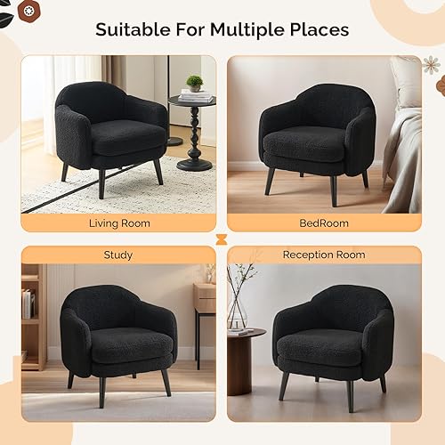 Miniatura 7 de VINGLI Juego de 2 sillones modernos de 30.3 pulgadas de ancho con reposabrazos de pista, patas de madera maciza, cómodas sillas tapizadas, sofá