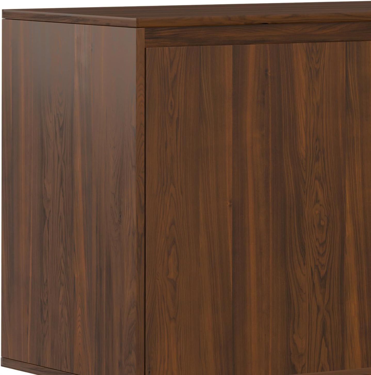 HomeStock Industrial Sideboard Buffet - 60" Walnut Veneer Cabinet with Iron Legs