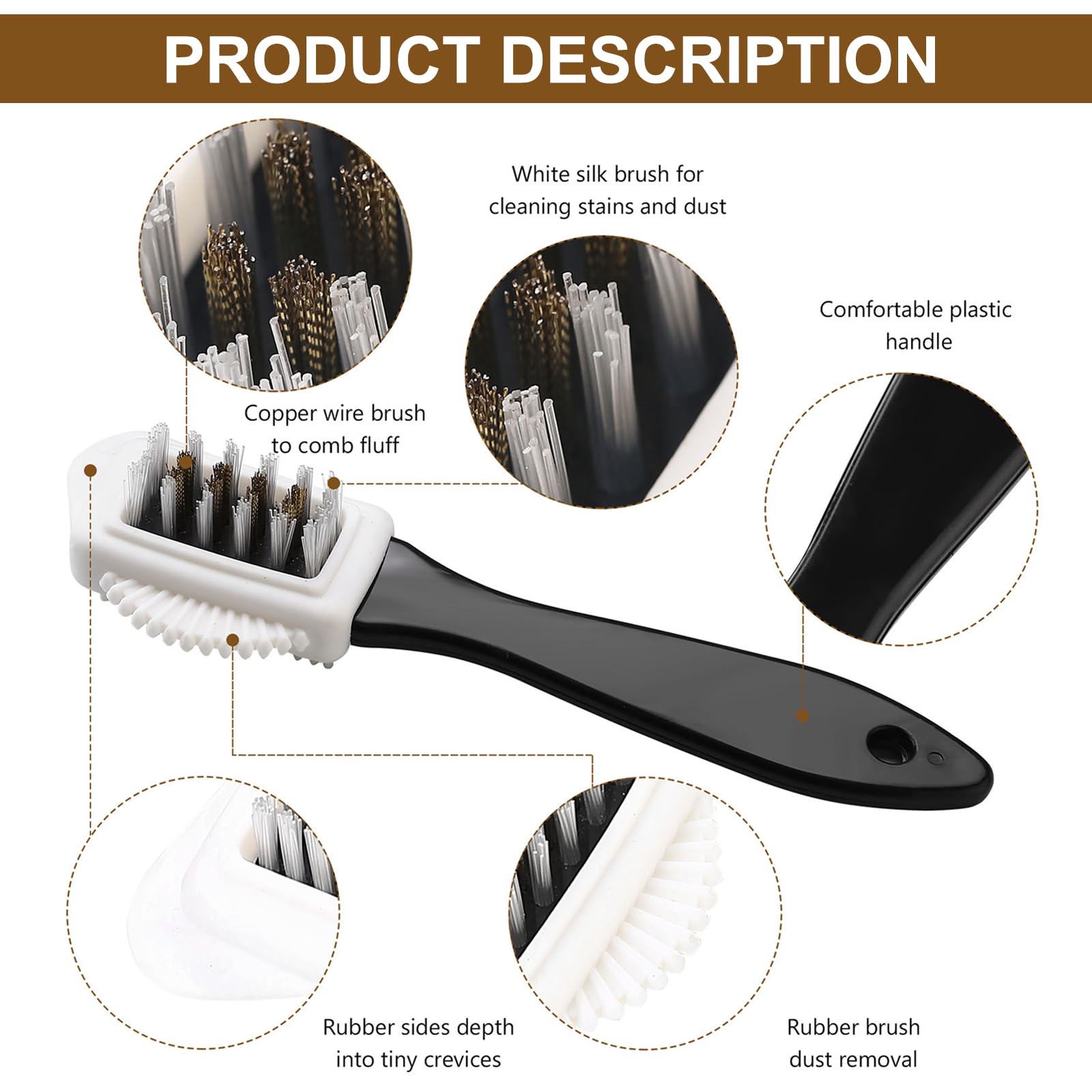 6 Pcs Kit de Brosses à Chaussures, Gomme a Daim Chaussure, Brosse Daim Chaussures Entretien Cuir à 4 Côtés, Gomme Chaussure Daimen CRIN de Cheval, Kit de Nettoyage