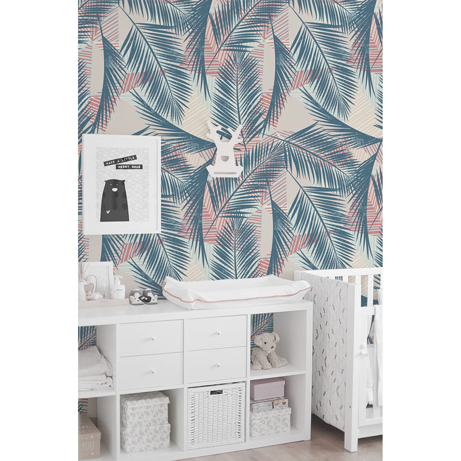 Papier peint en tissu intissé Tropic Palm Leaf effet haut de gamme