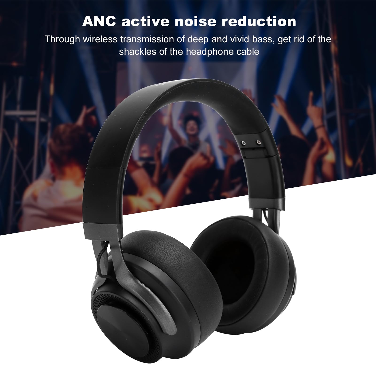 Bezprzewodowe Słuchawki Bluetooth, Słuchawki z aktywną redukcją Szumów ANC, Składane, Lekkie Słuchawki Nauszne, z Kablem 3,5 Mm, Pudełko do Przechowywania, do Podróży, Sportu, Gier