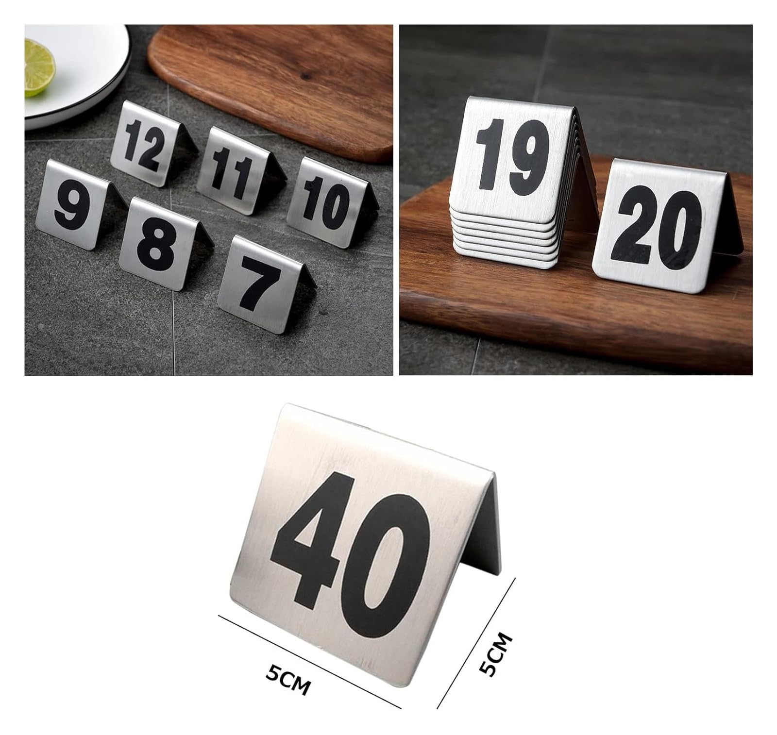 números de mesa, 1-50/1-100 Letreros de números mesa restaurante doble cara - Fuente en negrita fácil leer for una identificación Tarjetas numéricas/1 a 100(1 to 100)
