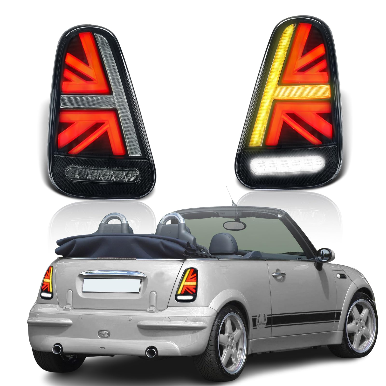 MINI Cooper R53 LEDテールランプ Archaic Tail Lights Compatible with 2001-06 Mini Hatch R50