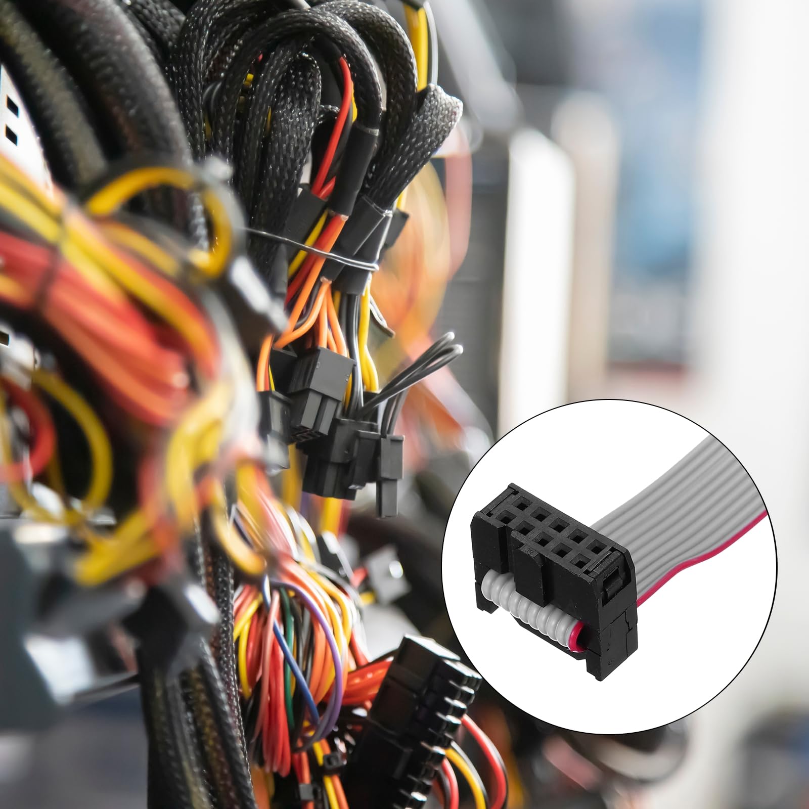 3 Pcs IDC Flat Ribbon Cable, 2.54mm Pitch 30mm Width 50cm Long 24 Pin Fc To Fc Flat Ribbon Connector Jumper Wire For Pc