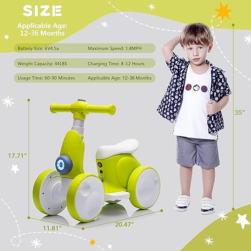 Miniatura 4 de JoyRydz Bicicleta de Equilibrio Eléctrica de 6V para Bebés con Máquina de Burbujas, Bicicleta de Equilibrio para Niños de 4 en 1 con Control Remoto